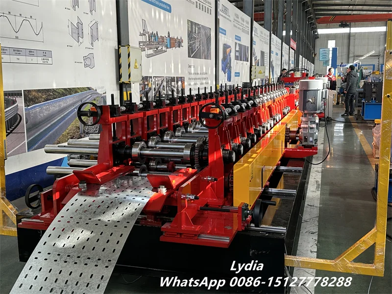 Good News Canadian Customers Praise Automatic Trough Cable Tray Roll Forming Machine 4 Material guiding system ensuring accurate alignment before roll forming