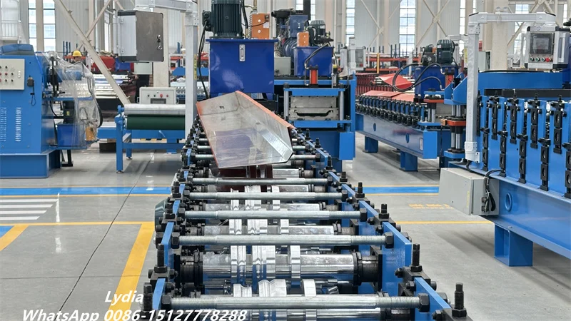 roof drainage gutter roll forming line in manufacturing workshop