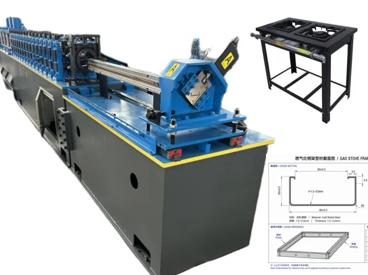Zhongtuo Gas Stove Frame Roll Forming Machine Automatic Stainless Steel Kitchen Appliance Frame Production Line 2 Gas Stove Frame Roll Forming Machine